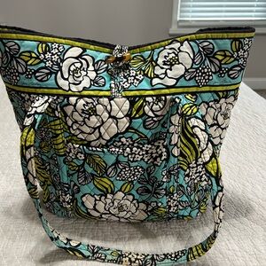Vera Bradley Blue and Green Quilted Tote Bag
